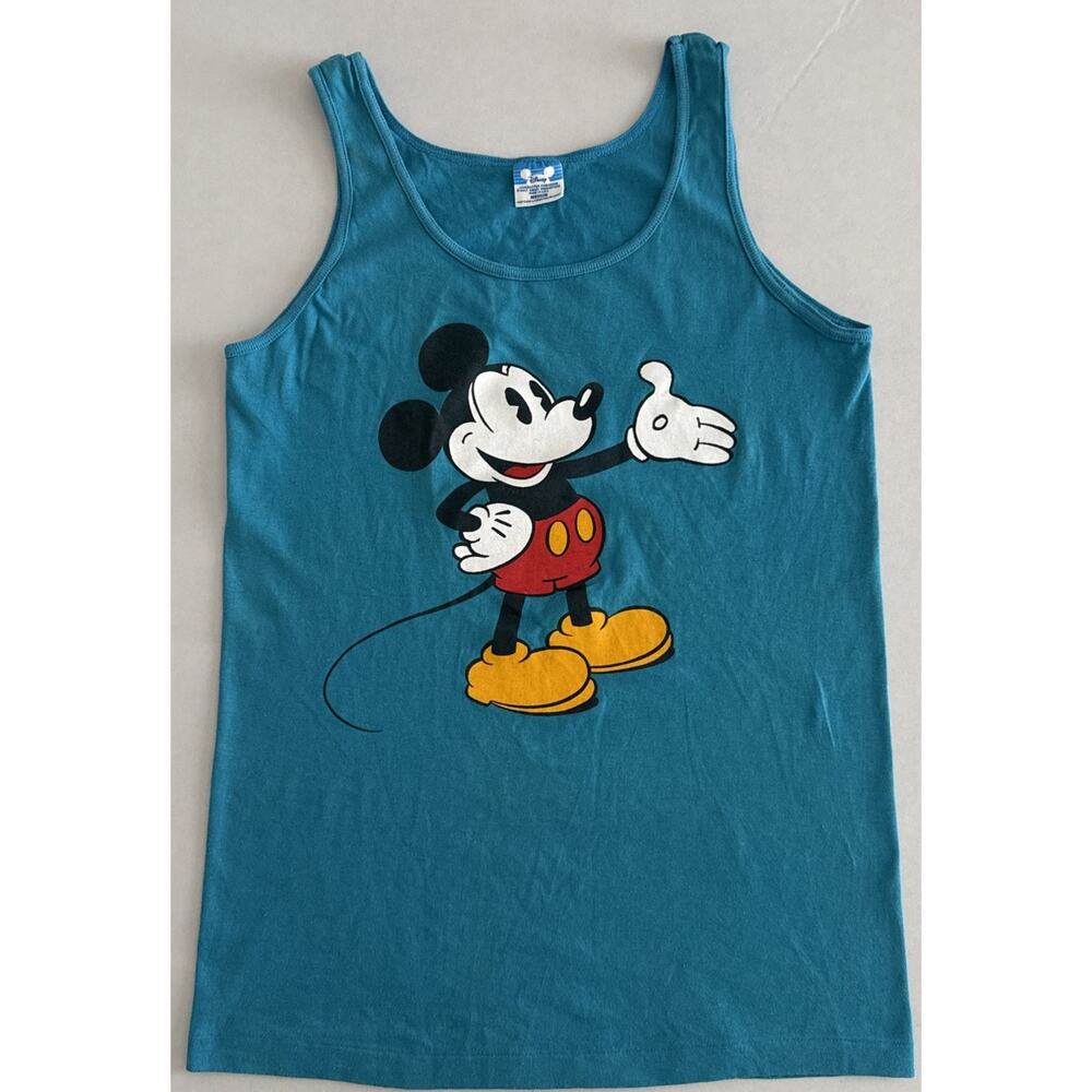 Disney Mickey Mouse Vintage Single Stitch Blue Tank Top Shirt Adult MED